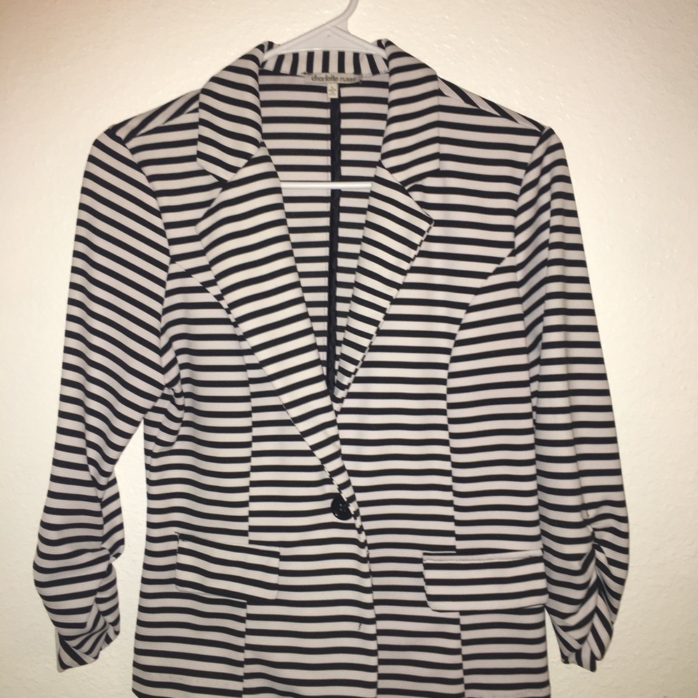 Black and White Stripe Blazer